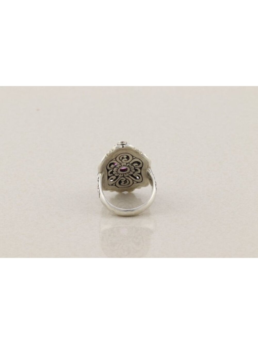Sterling Silver Natural Amethyst and Pearl Ring Sarda Size 8 1/4 - Picture 7 of 7